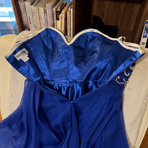Sherri Hill Royal Blue Crystal Embellished Gown, Style 8545, Sz 4 - Picture 10 of 14
